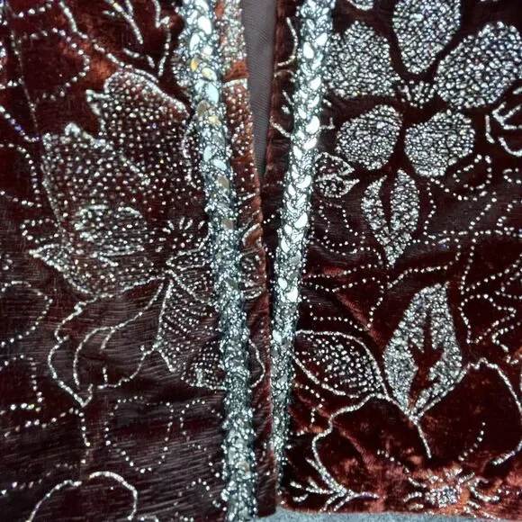 Vintage Jeri Marque Jacket Medium Evening Metallic Sequin Glitter Blazer Party - Picture 3 of 6